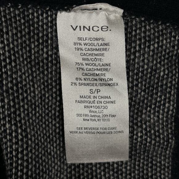 Vince. Classic Luxe Soft Wool Cashmere Crewneck Sweater Gray Navy Men’s Small - Picture 8 of 8